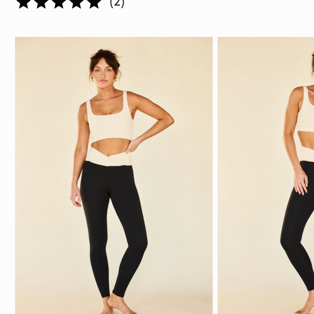 Strut-This Stevie Ankle Leggings Color block V crossover NWT